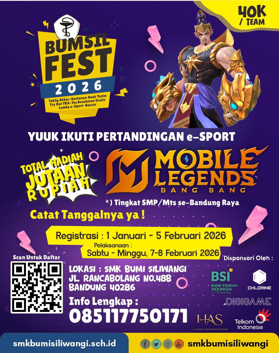 Turnament Mobile Legend antar SMP/MTs sebandung raya